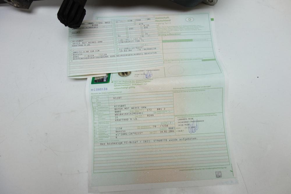 BMW R1150RT R 1150 RT Rahmen Papiere