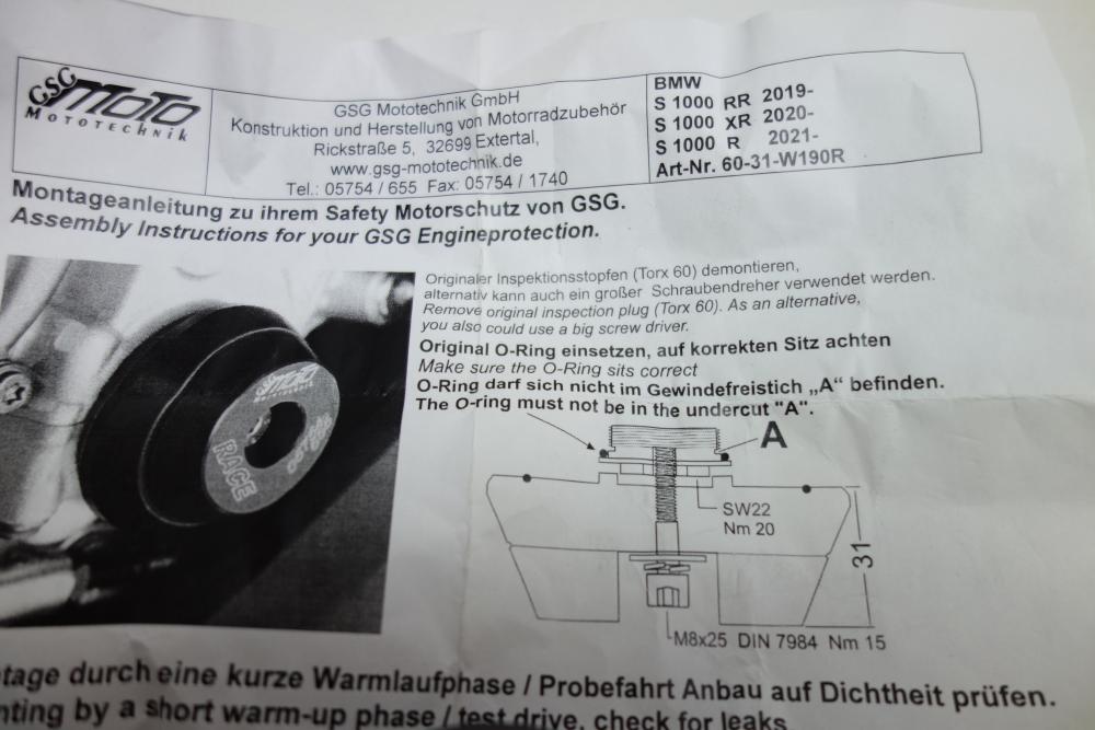 BMW S 1000 RR XR R GSG Moto Motorschutz NEU #52#