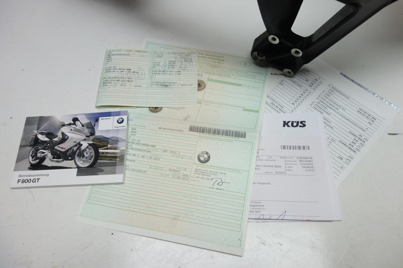 BMW F800GT F 800 GT Rahmen Frame Papiere Documents