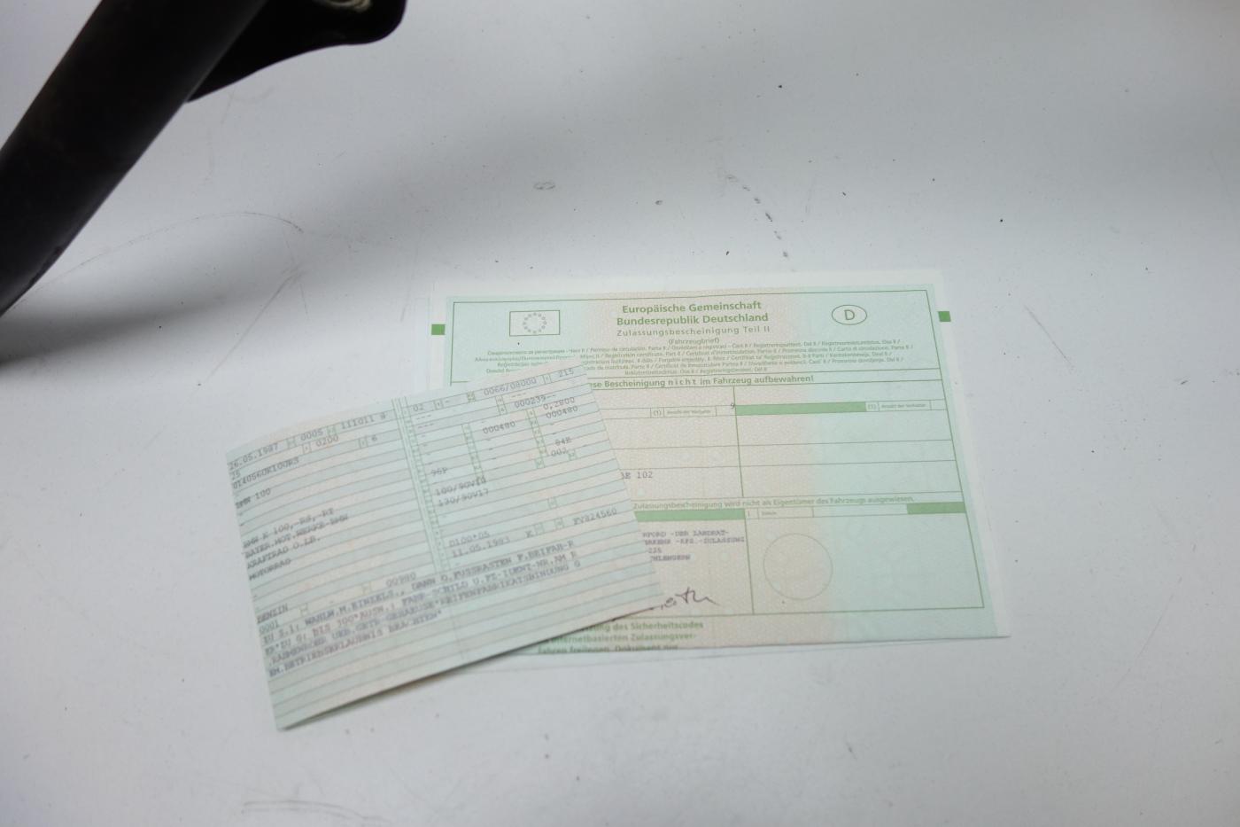 BMW K100RS K 100 RS Rahmen Frame Papiere