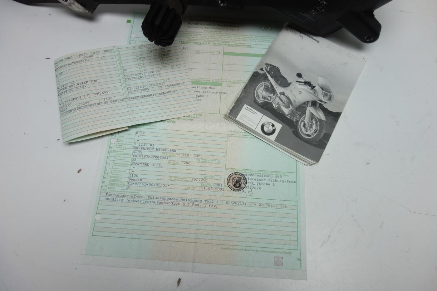 BMW R1150RS R 1150 RS Rahmen Frame Papiere TÜV 06/26